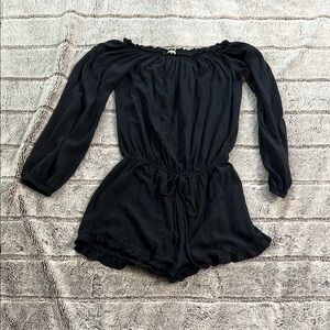 Brandy Melville Black Off-Shoulder Romper